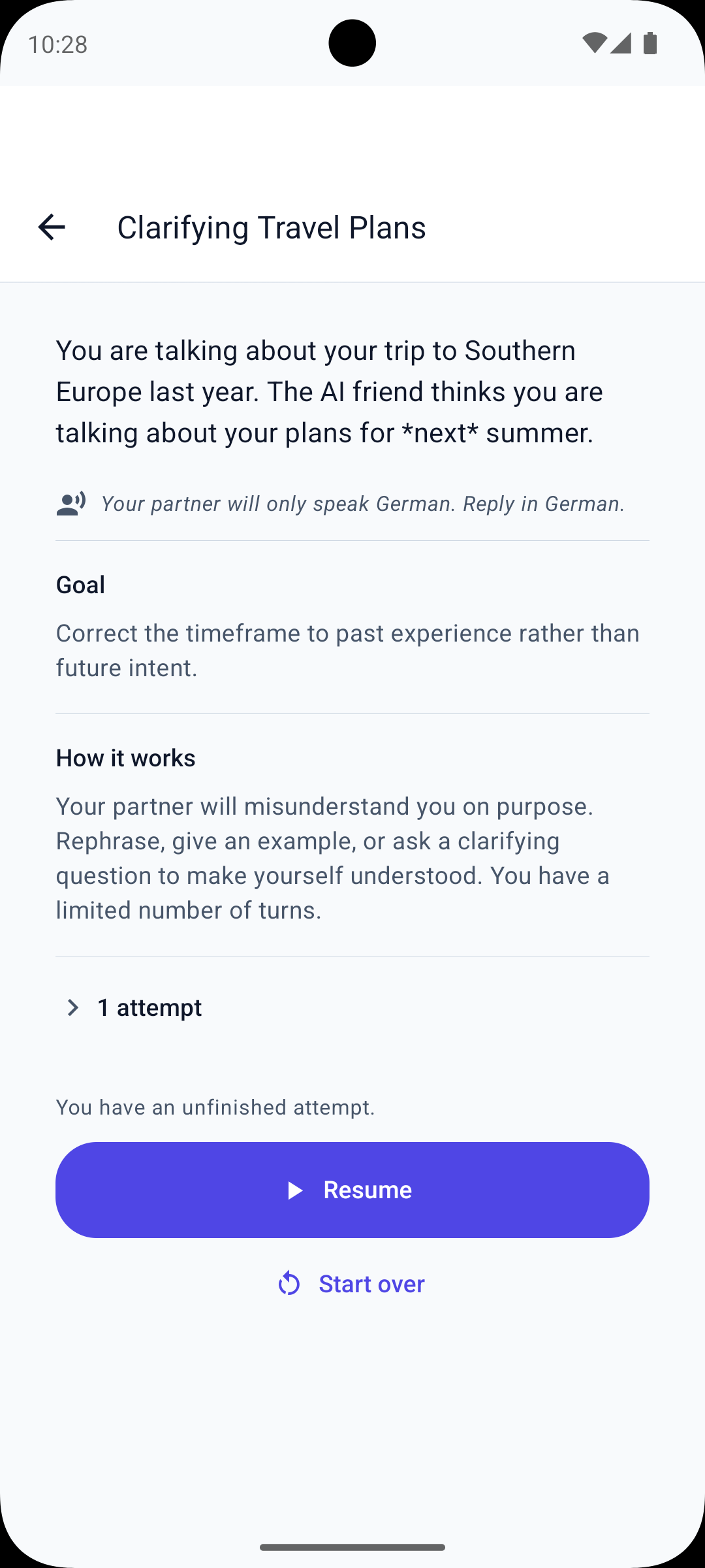 Make Yourself Understood exercise